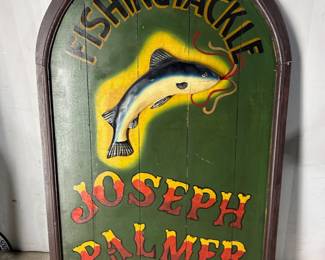 Wood Fishing Sign