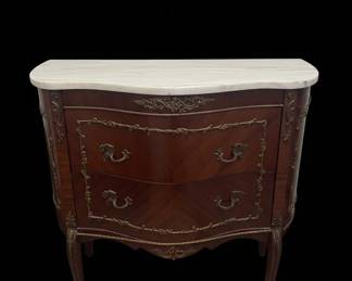 Louis XV Style Mahogany MarbleTop Commode