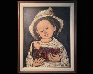 Anibal Villacis Oil Painting Mother and Child