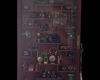 Vintage Chinese Rosewood WallMounted Curio Cabinet