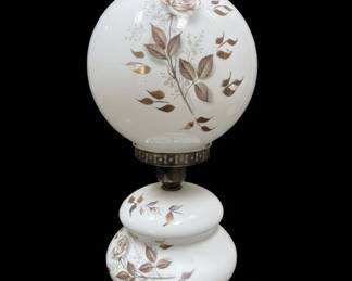 Vintage Gone With The Wind Milk Glass Hurricane Lamp