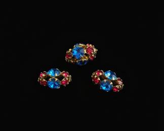 Vintage Swarovski Crystal Cluster Dress Clips