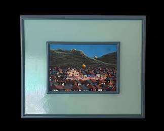 Naive Style Latin American Townscape Painting by Gonzalo Endara Crow