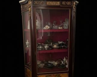 French Louis XV Style Vernis Martin Vitrine Cabinet