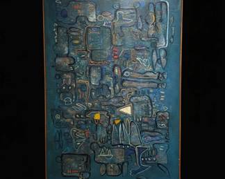 MidCentury Modern Abstract Oil Painting by Serg Graff