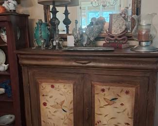 Hand painted beautiful cabinet. Height approximately 4’.