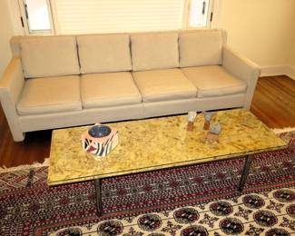 1970s Italian fossil marble & chrome table