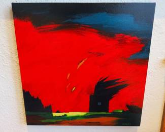 Dick Evans "Square With Light" oil painting