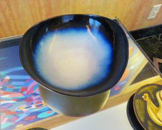 Enameled copper bowl