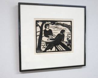 Georg Schrimpf "Proberdruck" 1922 woodblock print