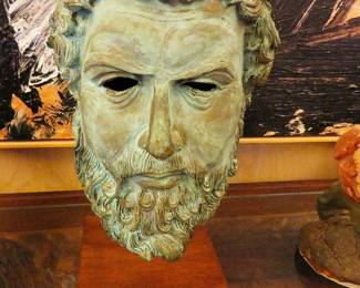 Early 20th century bronze bust of Zeus