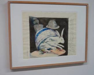 Ellen Lanyon "Chinese Wonder Bowl 2" watercolor/pencil
