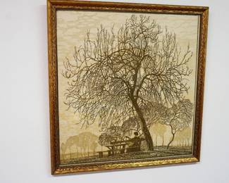 Felix Wecheiser color woodcut early 20th century
