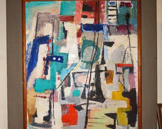 Morris Davidson "Railroad Scene" 1954