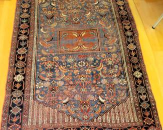 (BID ITEM) 6.7'x4.5' Village Khamseh rug (Wolf & Bird)