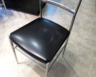 4 Otto Gerdau chrome & vinyl chairs