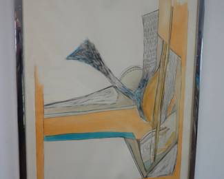 Ralph Arnold "Wings & Bird" 1971 pencil/watercolor
