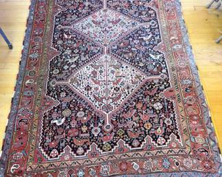 (BID ITEM) 7.1'x4.9' Village Khamseh rug (diamonds,birds)
