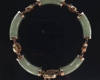 14k gold jade bracelet