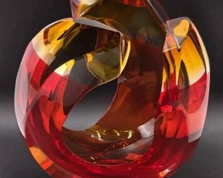 signed glass sculpture