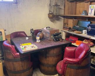 Vintage barrel table set