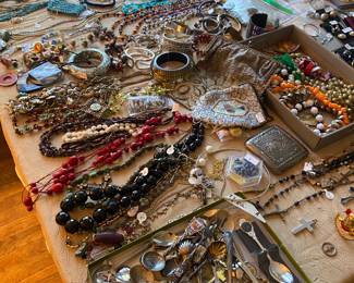 Vintage and modern jewelry.