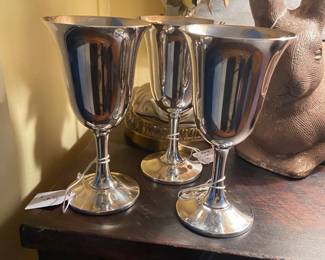 Sterling silver goblets by Wallace.