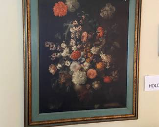 Large framed floral print