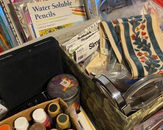 Painting craft supplies and books