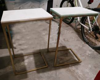 2 MARBLE END TABLES