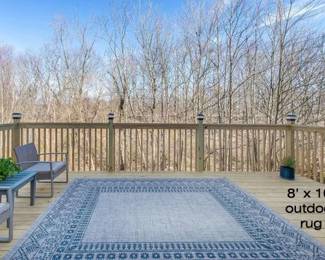 8 X 10 OUTDOOR GRAY BLUE RUG