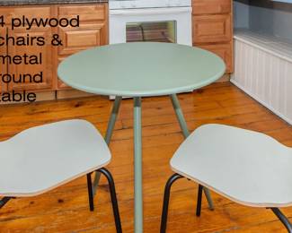4 BENT PLYWOOD MODERN CHAIRS