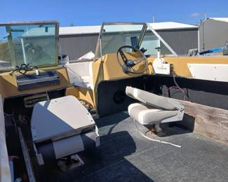 17 foot Newman boat with Johnson 100 outboard motor in good condition