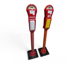 Painted parking meters Coca-Cola and Chiefs
