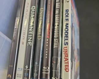 Blu-ray Movie Collection Assorted Blu-ray movies, including Quarantine, Role Models and other popular titles.