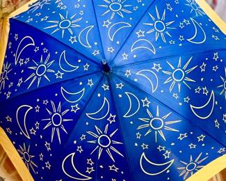 Sun, moon stars vintage umbrella 