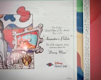 Disney Cast Member commemorative lithograph “Animator’s Palate” from Disney Cruise Lines’ “Disney Magic”
