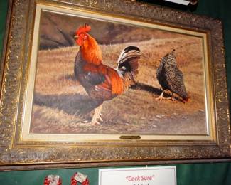 Ft Worth's Own Jack Bryant Pinted This Original Oil "Cock Sure"