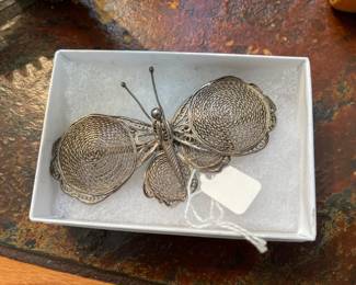filigree vintage butterfly pin
