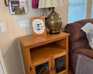 Small end table on wheels, great storage