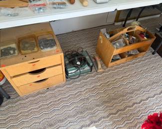 Small wood tool storage, wood hand cart