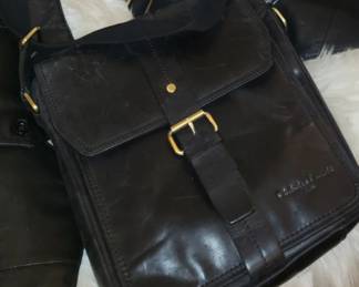 Black Leather Murse Bag