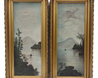PAIR OF 19TH CENTURY HUDSON RIVER SCHOOL STYLE PAINTINGS