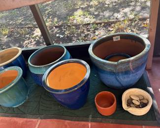 Some of the colorful outdoor pots available