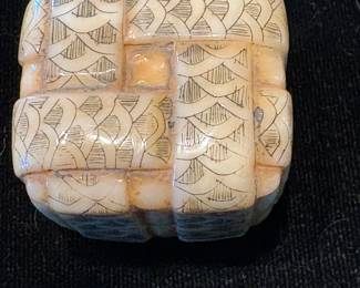 Small ornate carved Asian trinket box