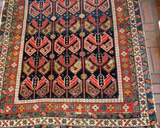 6 ft. 5" long X 4'7" wide - One of a number of lovely rugs we have.