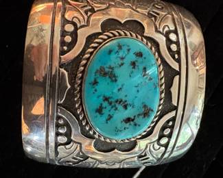 Another huge heavy fabulous Tommy Singer sterling cuff bracelet.