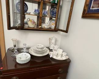  a view of the wall cabinet in the dining room
