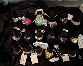 An array of gold rings.