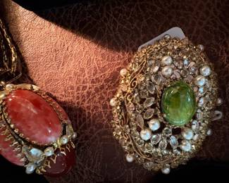 Large Schreiner brooch and pendant...outstanding costume pieces.